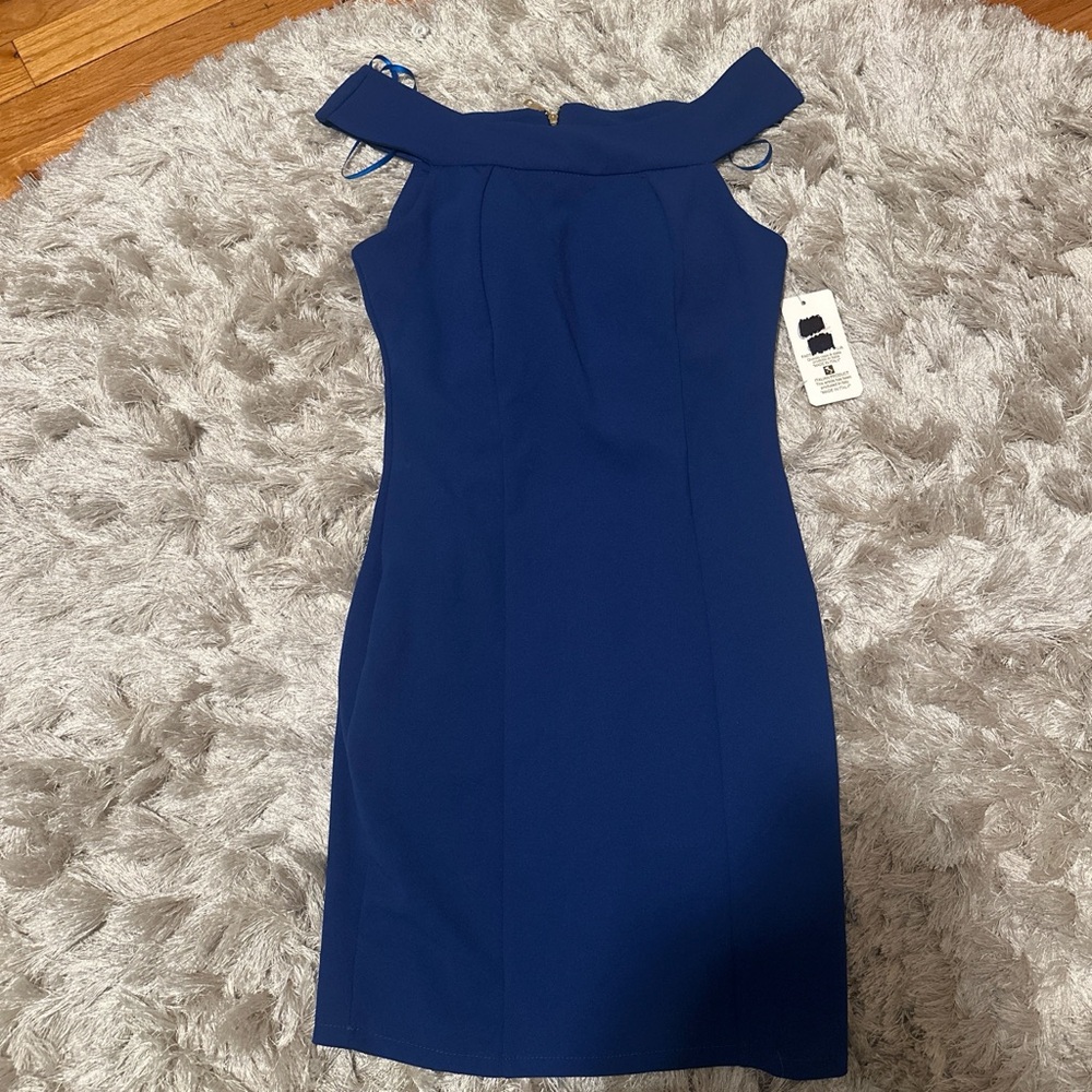 Elegant Blue Off-Shoulder Dress